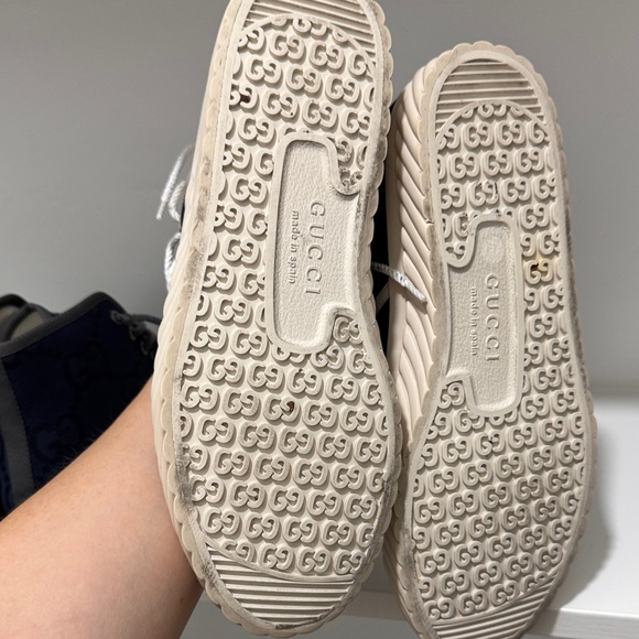 Gucci Black and Cream High-Top Sneakers - Picture 4 of 5